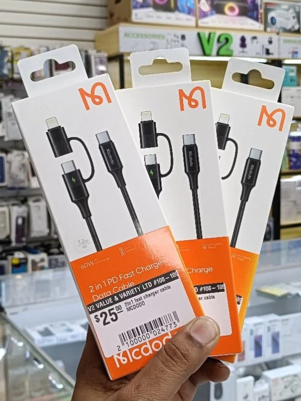 Mcdodo 2-in-1 Fast Charging Cable PD 60W Durable Design Brand New